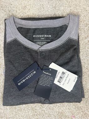 Mizzen+Main Heather Gray EasyKnit Henley Top